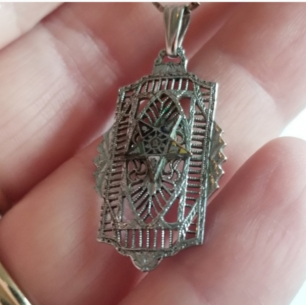 Reserved! Vintage Eastern Star pendant - Picture 3 of 5
